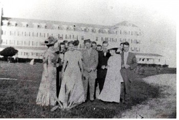 Group in front of Continental Hotel